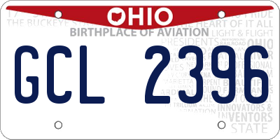 OH license plate GCL2396