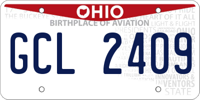 OH license plate GCL2409