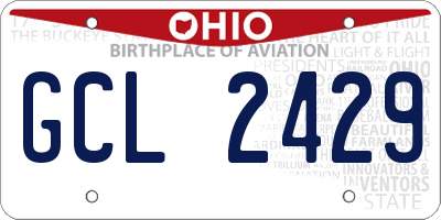 OH license plate GCL2429