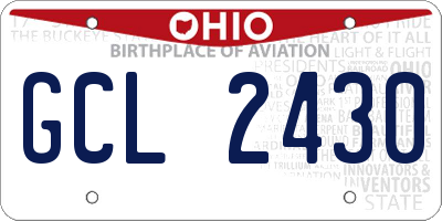 OH license plate GCL2430