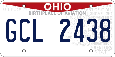 OH license plate GCL2438