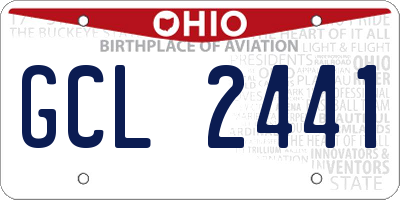 OH license plate GCL2441