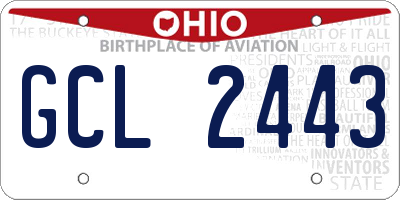 OH license plate GCL2443