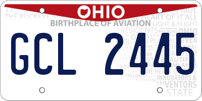OH license plate GCL2445