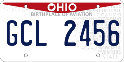 OH license plate GCL2456