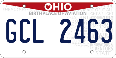 OH license plate GCL2463