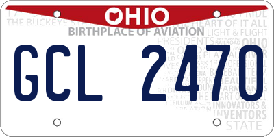 OH license plate GCL2470
