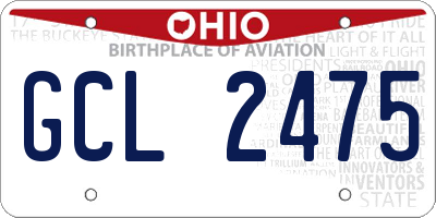 OH license plate GCL2475