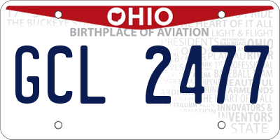 OH license plate GCL2477