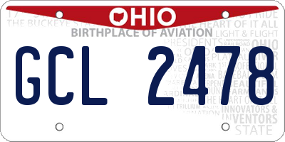 OH license plate GCL2478