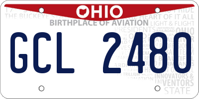 OH license plate GCL2480