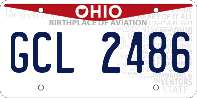 OH license plate GCL2486