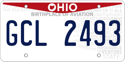 OH license plate GCL2493