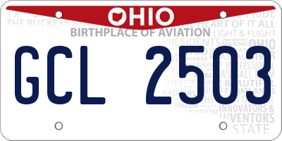 OH license plate GCL2503