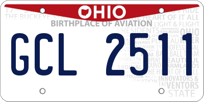 OH license plate GCL2511