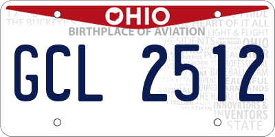 OH license plate GCL2512