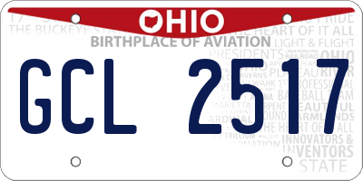 OH license plate GCL2517