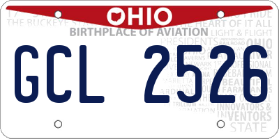 OH license plate GCL2526