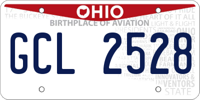 OH license plate GCL2528