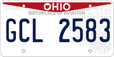 OH license plate GCL2583