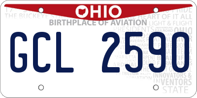 OH license plate GCL2590