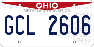 OH license plate GCL2606