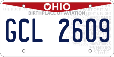 OH license plate GCL2609
