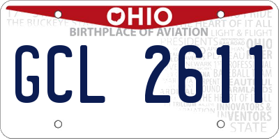 OH license plate GCL2611