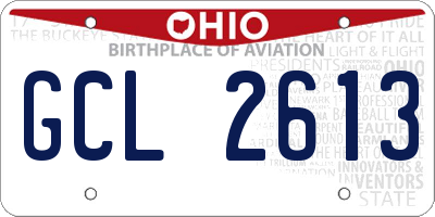 OH license plate GCL2613