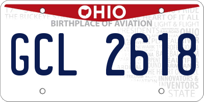 OH license plate GCL2618