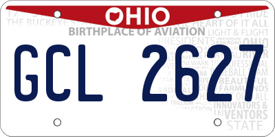 OH license plate GCL2627