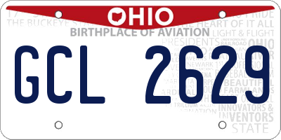 OH license plate GCL2629