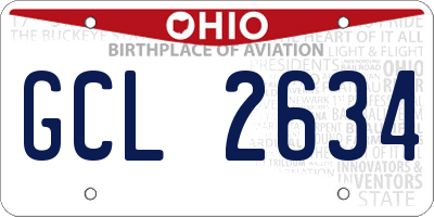 OH license plate GCL2634
