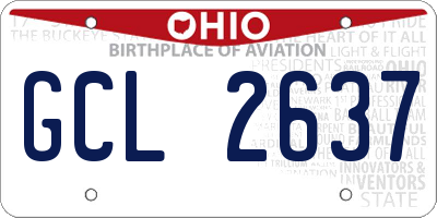 OH license plate GCL2637