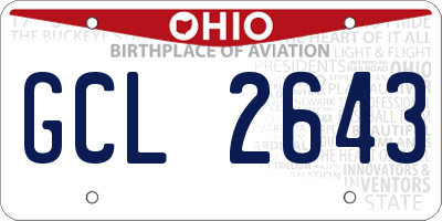 OH license plate GCL2643