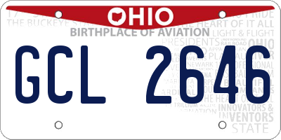 OH license plate GCL2646