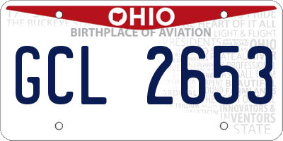 OH license plate GCL2653