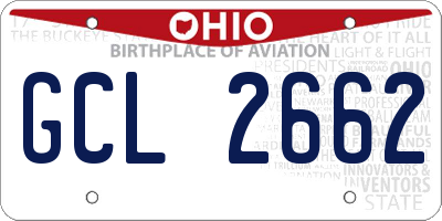 OH license plate GCL2662