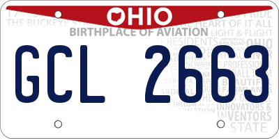 OH license plate GCL2663