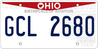OH license plate GCL2680