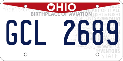 OH license plate GCL2689