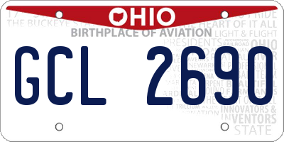 OH license plate GCL2690