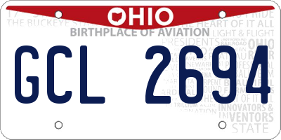 OH license plate GCL2694