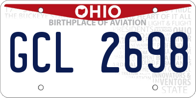 OH license plate GCL2698