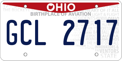 OH license plate GCL2717