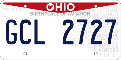 OH license plate GCL2727