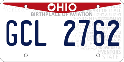 OH license plate GCL2762