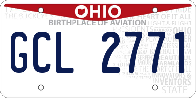OH license plate GCL2771