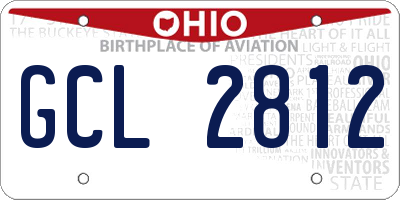 OH license plate GCL2812