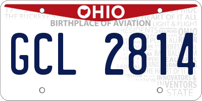 OH license plate GCL2814